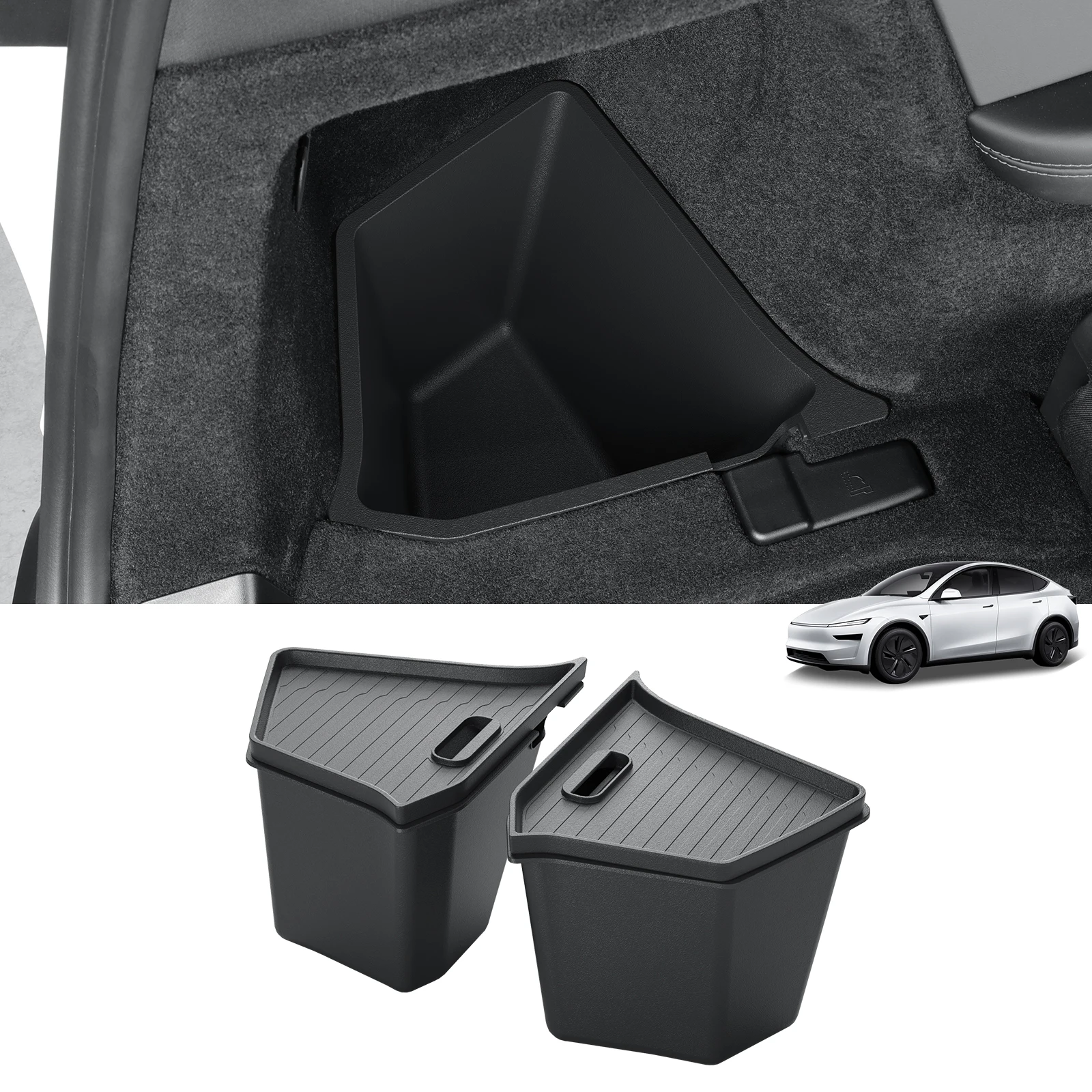 LUCKEASY Rear Trunk Bins for Tesla Model YL 2025 2026 Car Rear Trunk Storage Box Organizing Tidying Storage Case Car Accessories