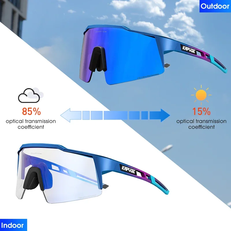 KAPVOE Photochromic Cycling Sunglasses Men MTB Cycling Glasse Women Road Bicycle Glasses UV400 Outdoor Bicycle Sunglasses