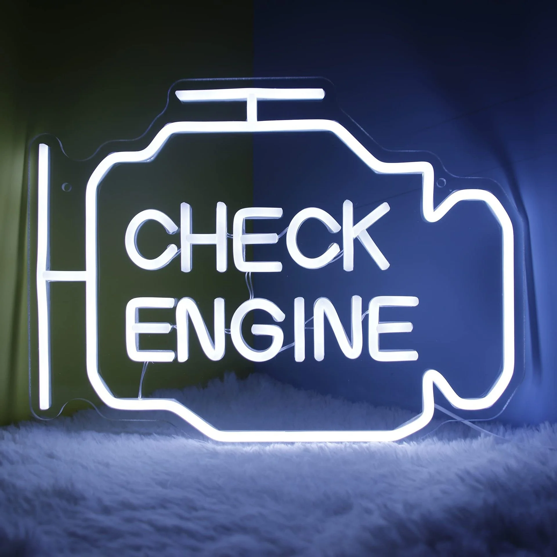 Check the Engine Neon Lights, Signs, Gas Stations, Monitoring Stations, Warning Signs, Shop Billboards, Outdoor Waterproofing