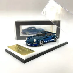 MC 1:64 Model Car RWB 930 Alloy Die-Cast Vehicle Duck Wing - Chrome Blue Collection