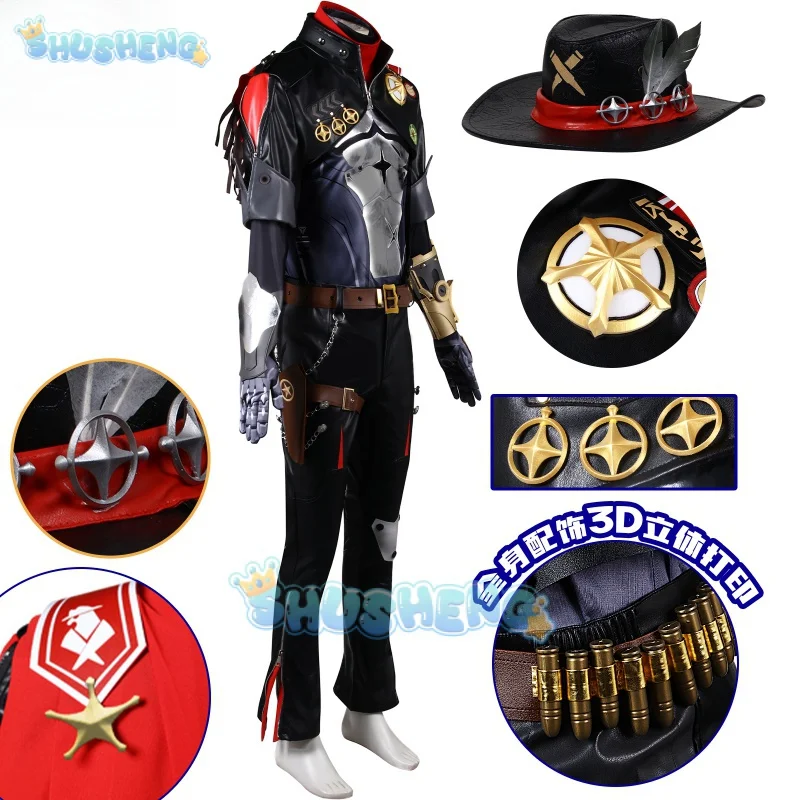 Game Honkai Star Rail Boothill Cosplay Costume Hat Gloves Arm Prop Suits Shoes Men Halloween Party Carniavl Party