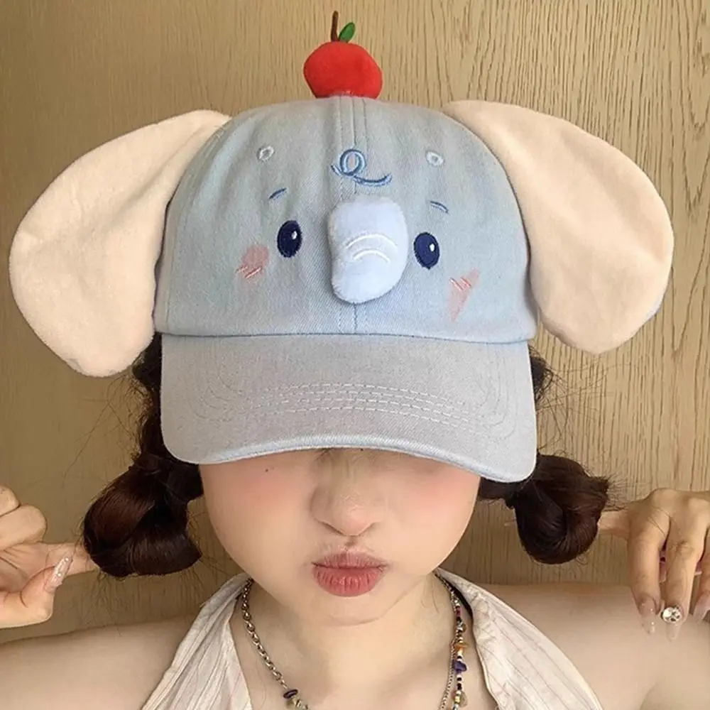 

Korean Cute Elephant Baseball Cap Y2k Versatile Peaked Cap Animals Casual Sun Hat Girls