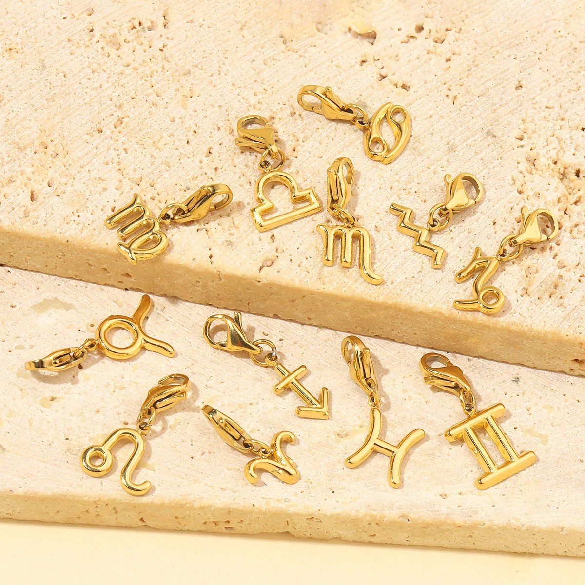 

3Pcs/Lot Stainless Steel Twelve Constellation Charms Lobster Pendants For DIY Making Bracelet Necklace Jewelry Accessory
