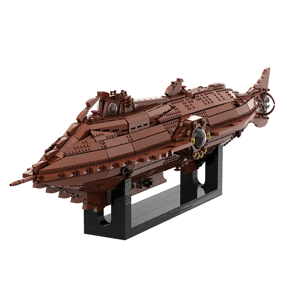 Gobricks MOC Leagues Under the Sea Nautilus Submarine Building Blocks Unterseeboot Twenty Boat Vessel Bricks Toys Children Gifts