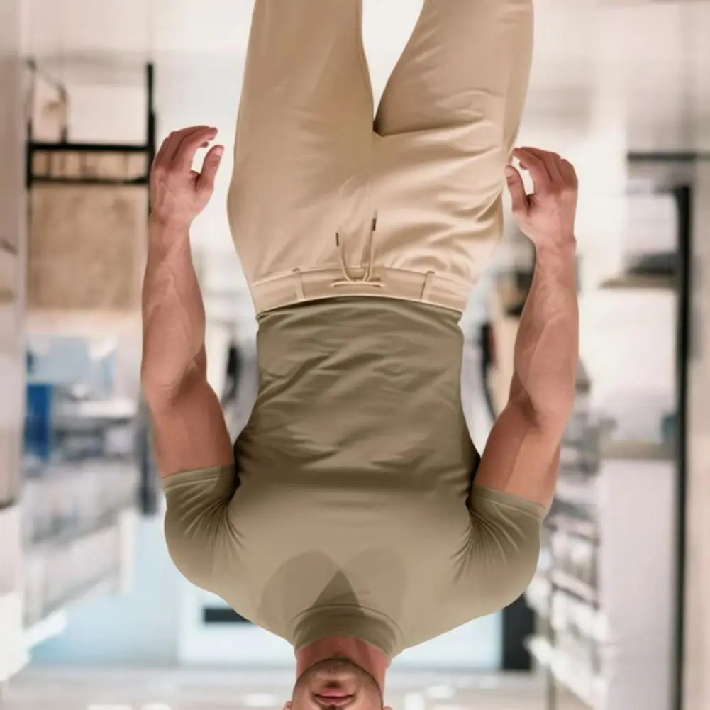 

Men Casual T-shirt Half High Collar Short Sleeve Slim Fit Pullover Tops Solid Color Muscle T-shirt Comfortable Sports Tee 2025