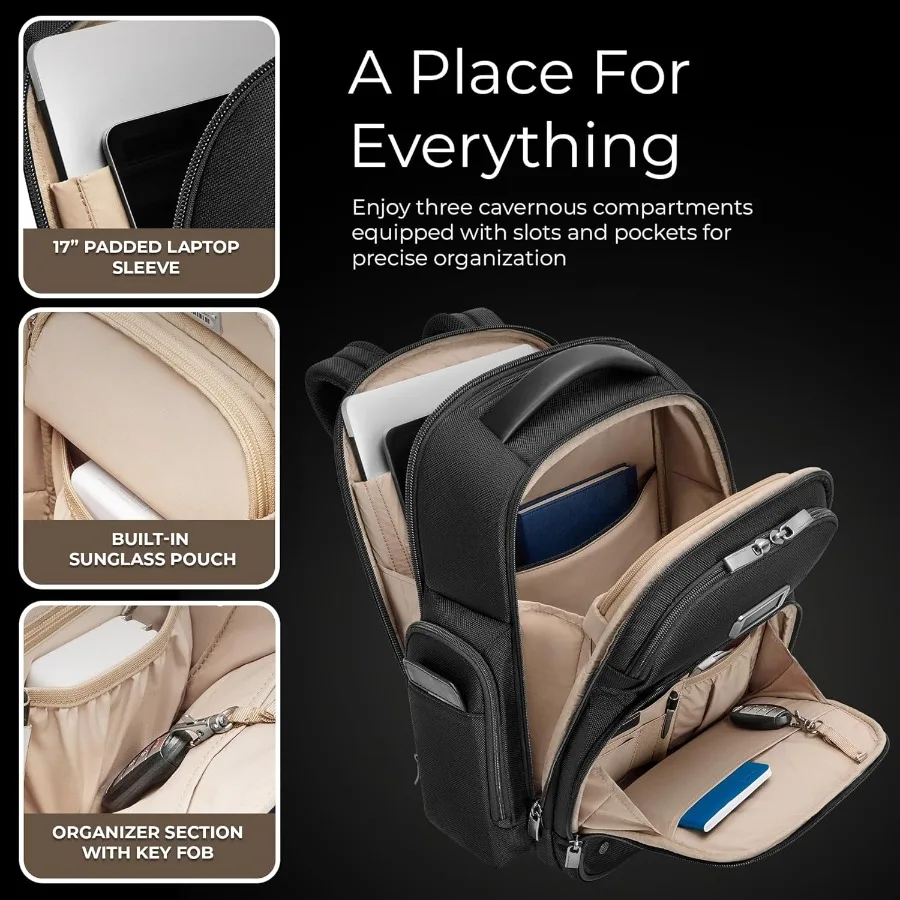 Briggs und Riley großer Cargo-Rucksack für Damen und Herren – Laptop-Rucksack für Arbeit und Reisen, geräumiger und langlebiger, gepolsterter Riemen