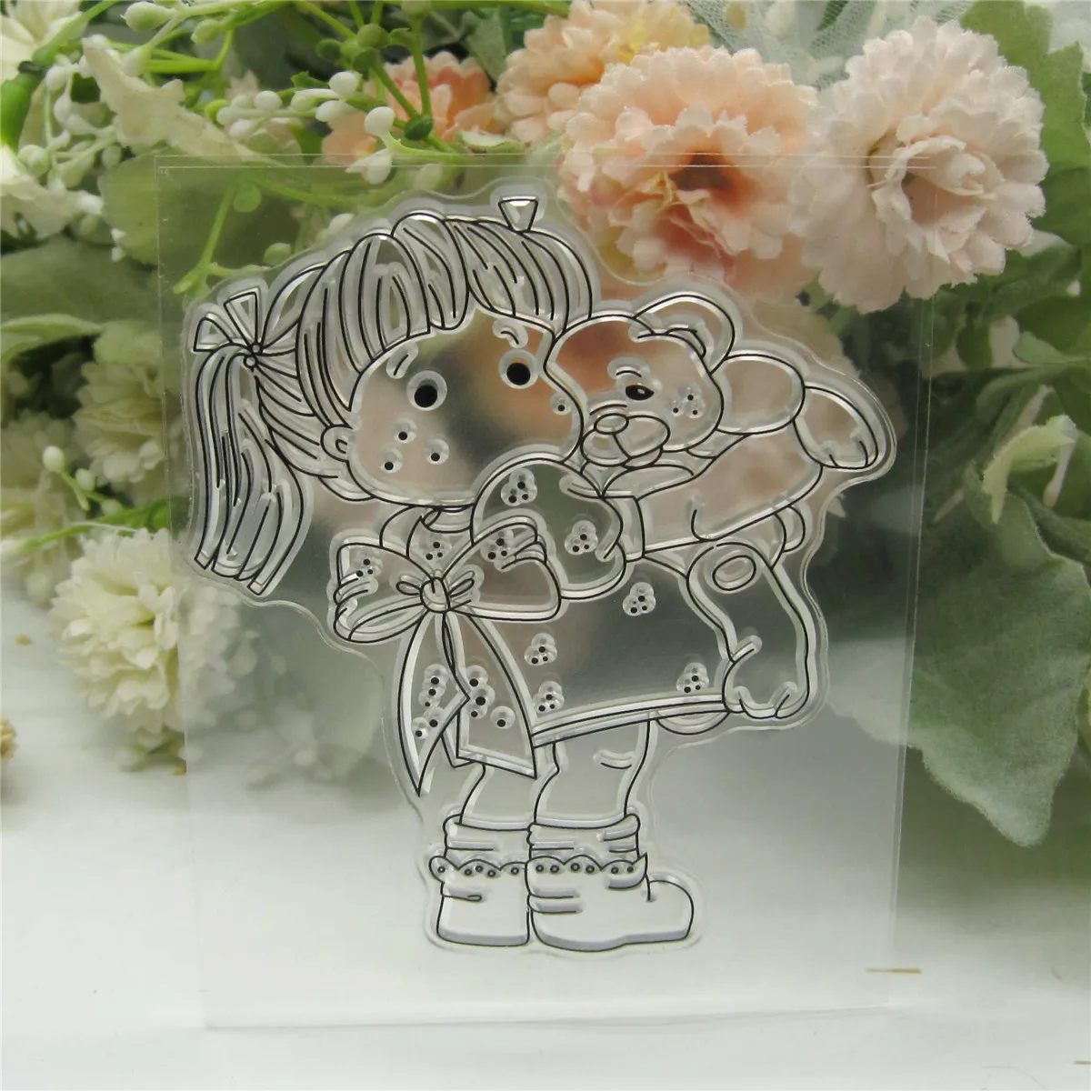Girl Pattern Transparent Clear Silicone Stamp/Seal For DIY Scrapbooking/photo Album Decorative Clear Stamp Tampons Lace