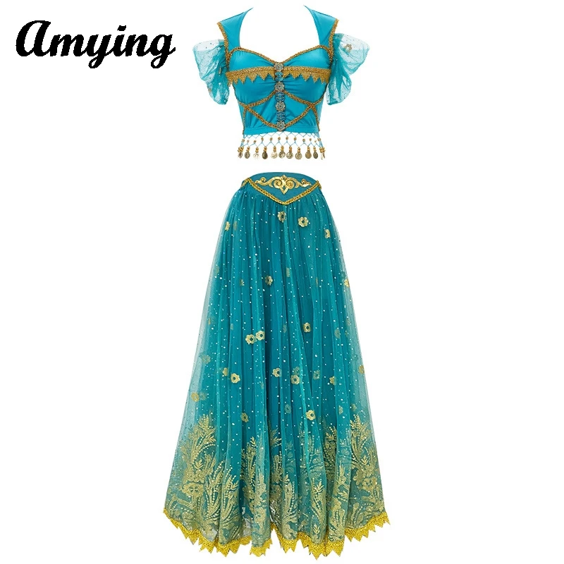 Oriental Princess Costume Indian Belly Dance Dress Women Short Sleeved Top+Long Skirt Set Ladies Performance Suit Holiday Best