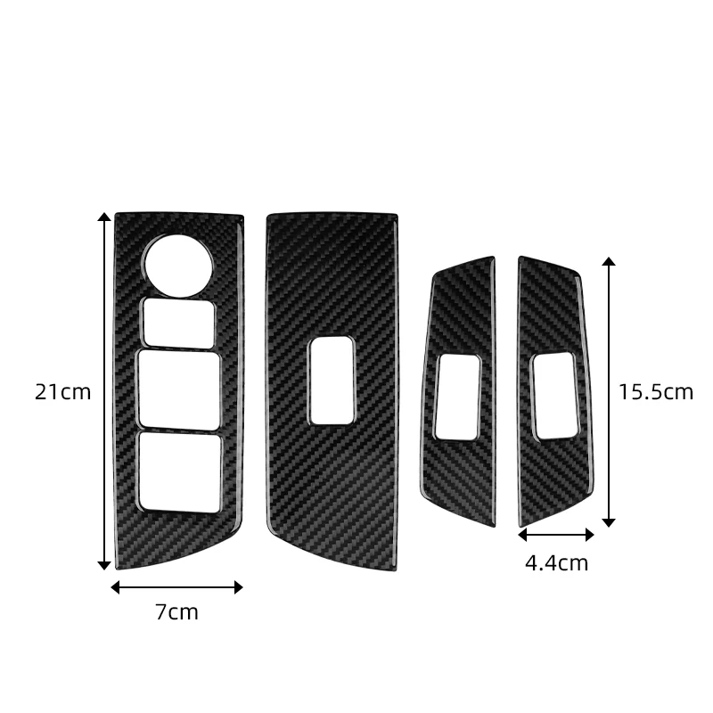 Fibra De Carbono Janela Elevador Botão Quadro Adesivo, Acessórios Interior do carro, Mazda CX-9 CX9 2016 2017 2018 2019 2020