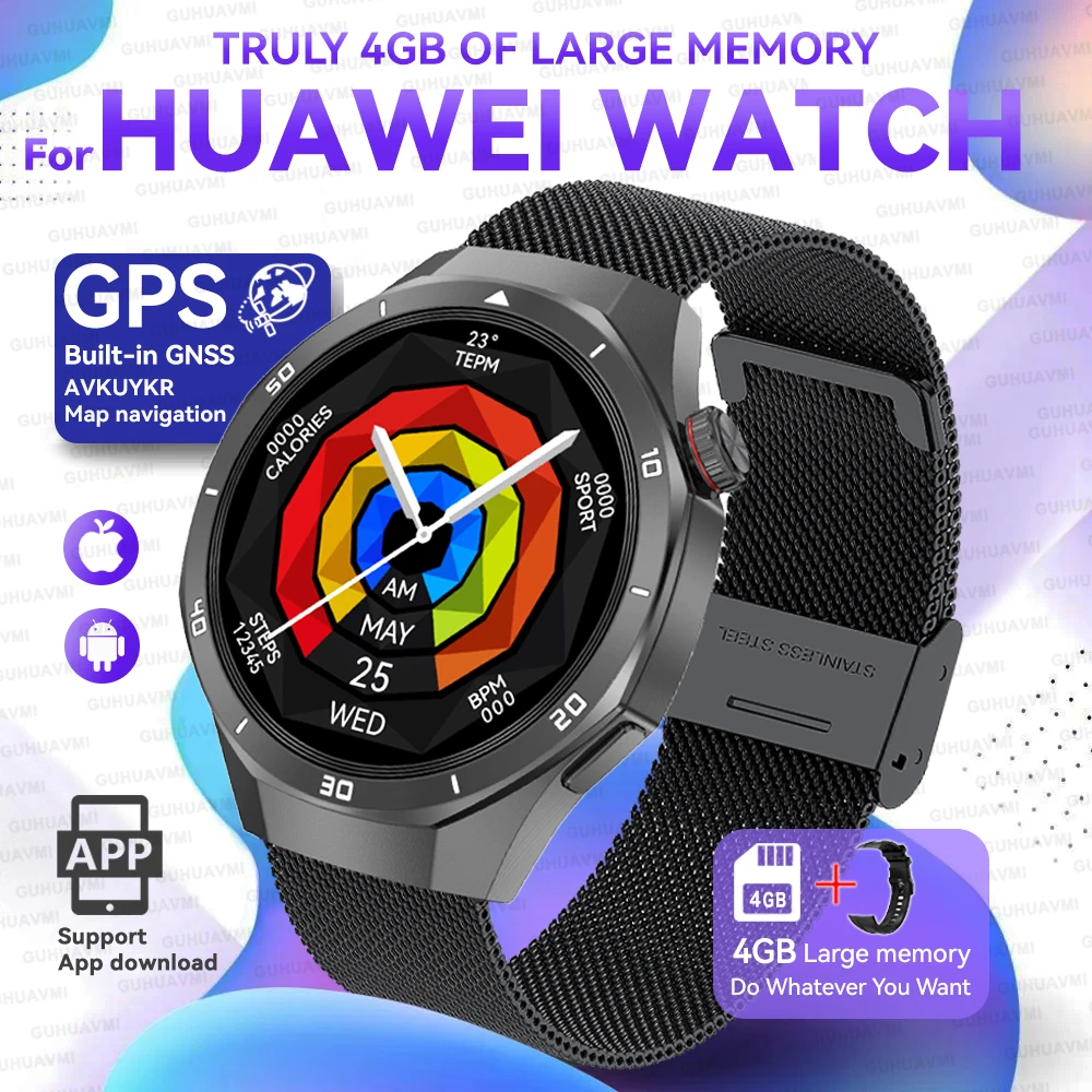 2025New For HUAWEI Upgraded Ultra Big 4GB Memory Smart Watch Men GPS Map MP3/MP4 Player Bluetooth Call Sports Fashion Smartwatch