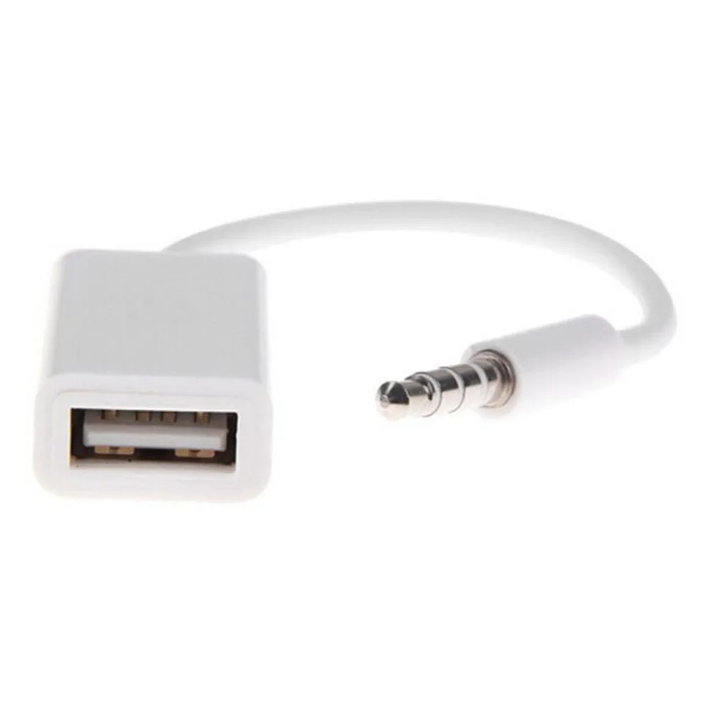 35mm Male AUX Audio Plug Jack To USB 20 Female Converter Cable Cord for Car Mp3 (White) 35 mm car converter