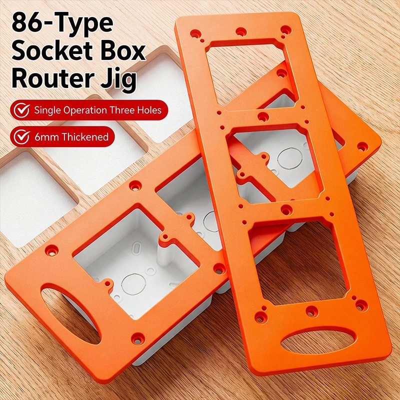 Type 86 Electrical Box Cutout Template — Dedicated Guide for Routing/Cutting Slots for 3-Gang Socket & Switch Boxes
