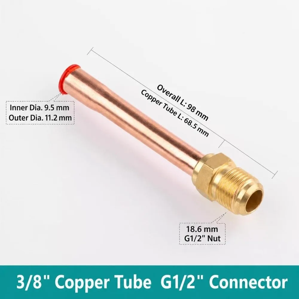 Forged Brass Air Conditioning Copper Pipe SAE 1/4 3/8 5/8 1/2 3/4 End Feed Coupler Flare Pipe Fitting Flare Pipe -20 to 120℃