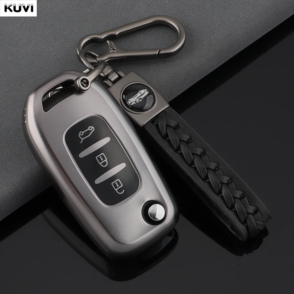 Graue TPU-Autoschlüsselhülle für Renault Kadjar Captur Megane Sandero Stepway Logan Clio 5 Arkana Kwid, Schutzhülle