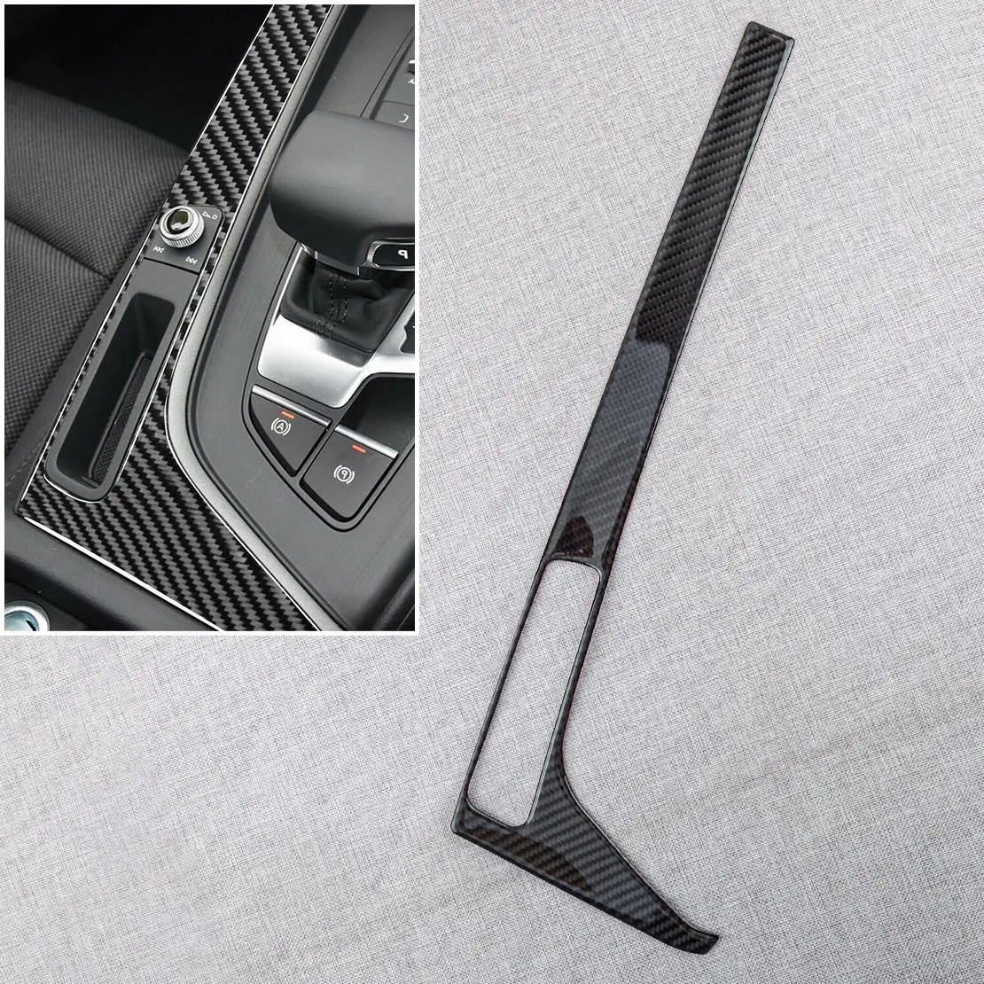 

Carbon Fiber Console Gear Shift Box Side Panel Cover Trim Frame Decor Fit For Audi A4 B9 A5 S5 2017 2018 2019 2020