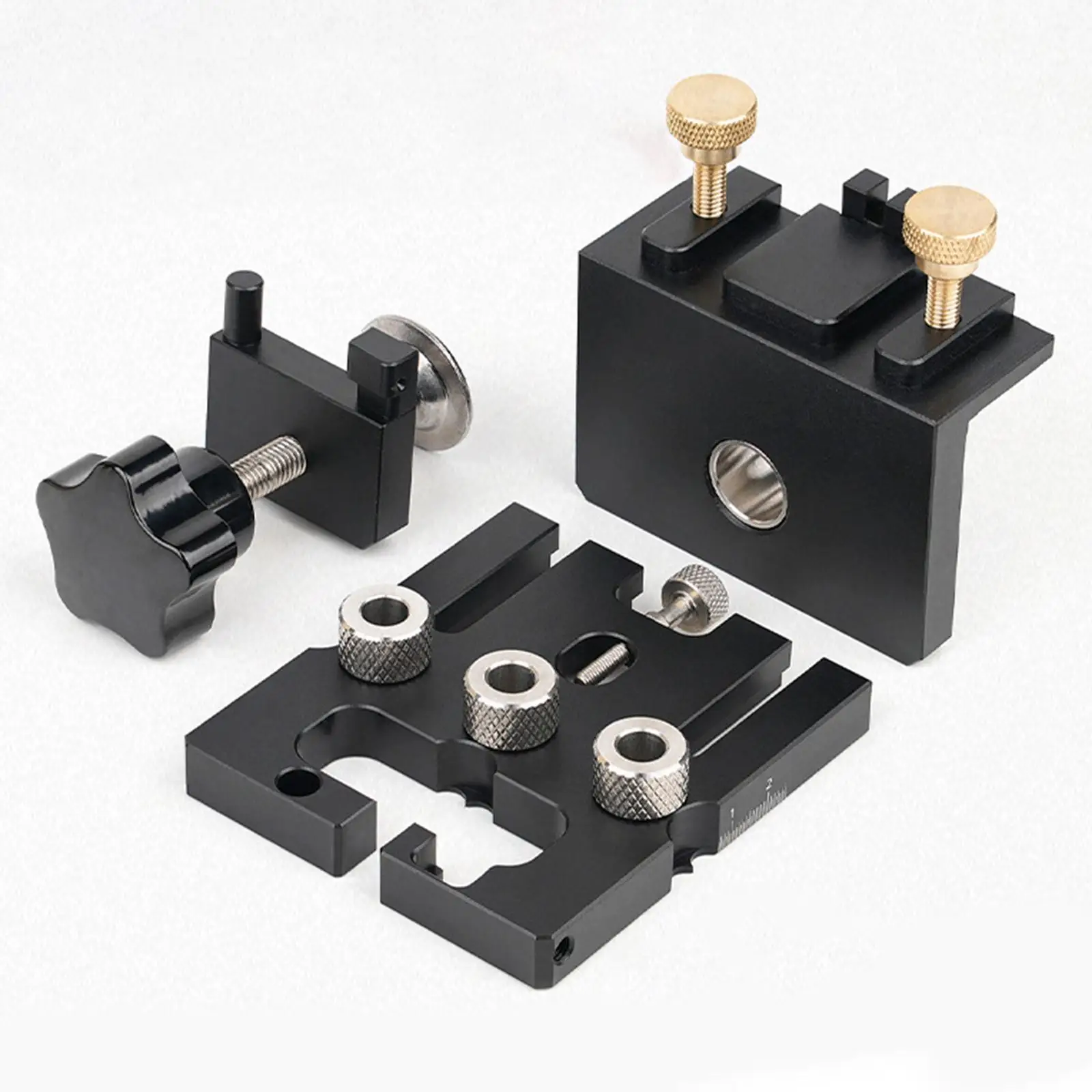 

Набор для дюбельных соединений: высококачественный металлический сверлильный кондуктор, многофункциональный инструмент для пробивки отверстий в досках для столярных работ