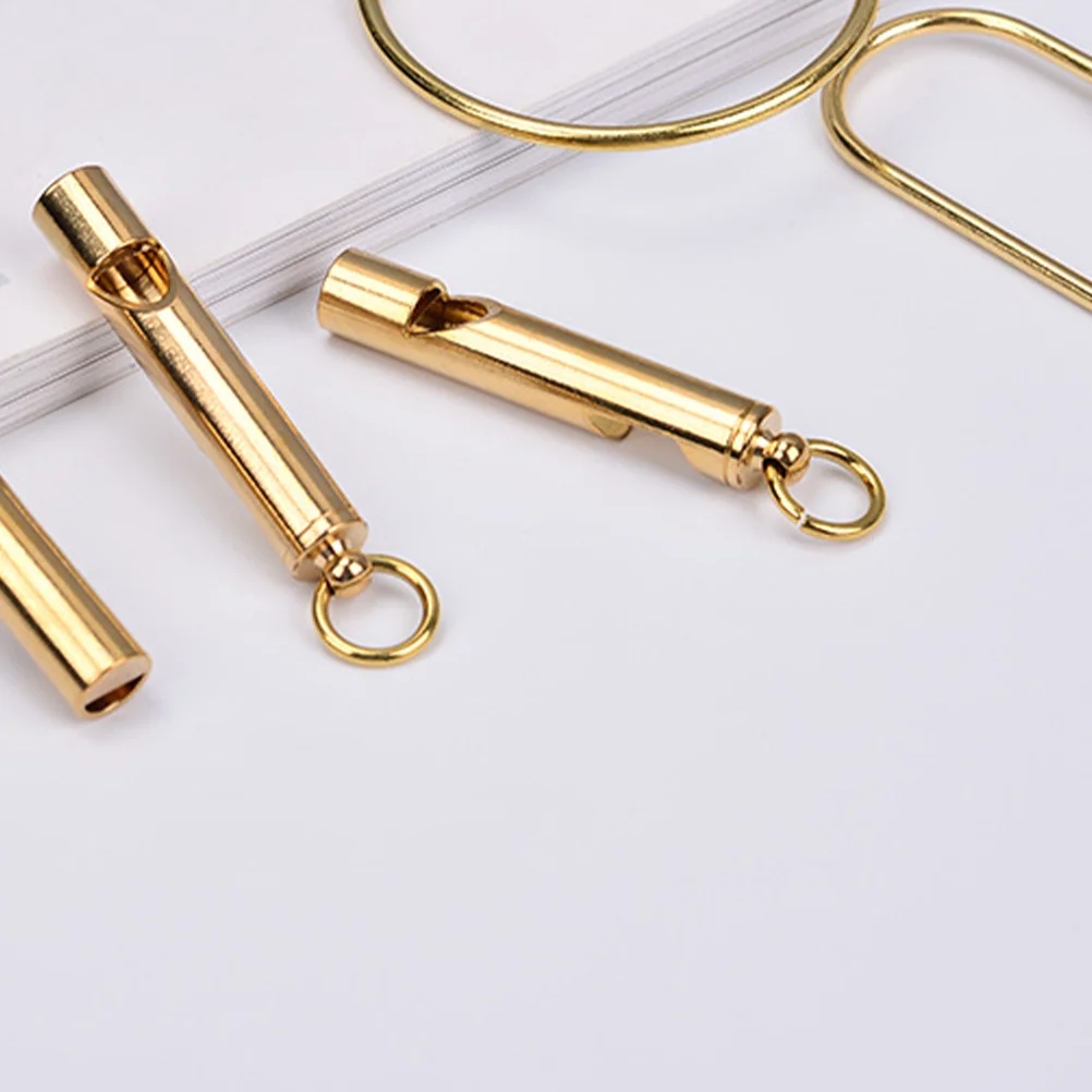 2Pcs Premium Copper Whistle Loud Emergency with Bottle Opener Golden Portable for Sports and Training