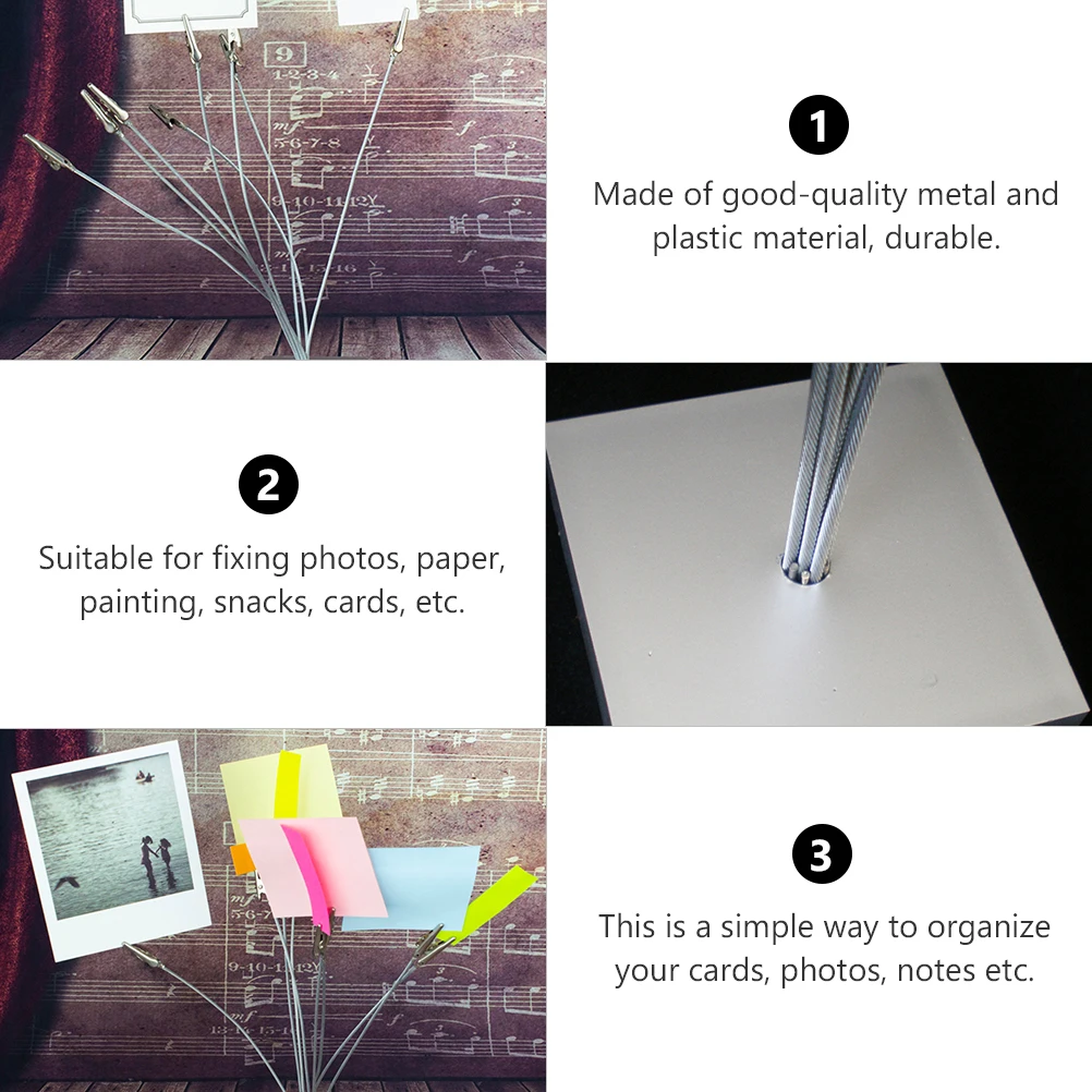 

Silver Multi head Clips for Photo Display Metal Note Holder Office Supplies Home Decor Storage Solution