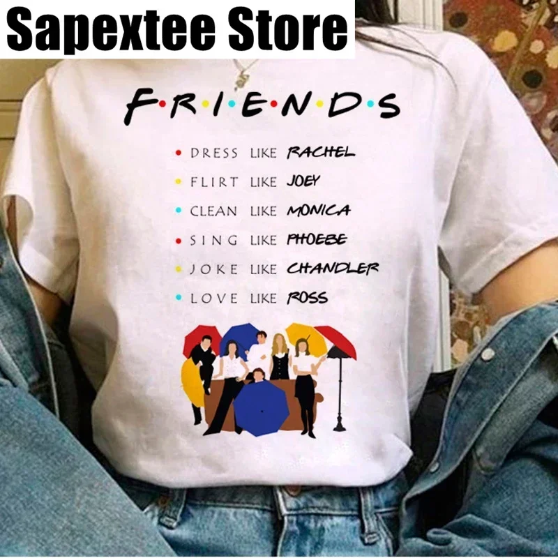 Hot Friends Tv Show Tshirt Women Kawaii Tops Femme Clothes Unisex T Shirt Harajuku Summer Fashion Cartoon Graphic Tees Female