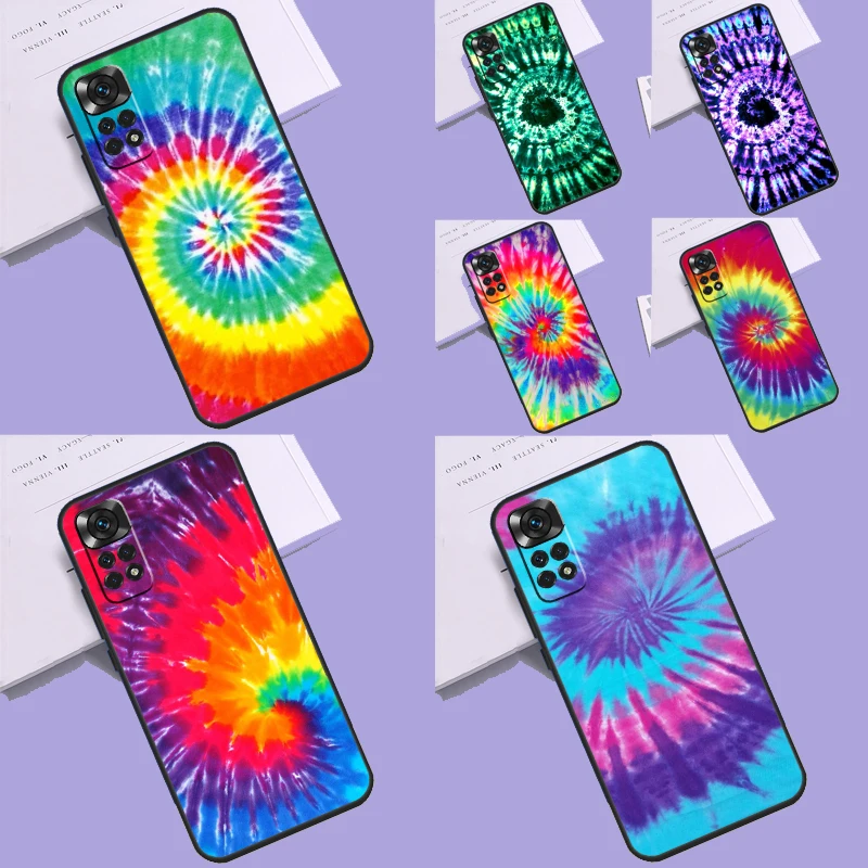 Colorful Tie Dye Rainbow Hippie Art Case For Xiaomi Redmi Note 12 Pro 12S 11 11S 10 10S 9 9S 8 Pro Redmi 12 9C 10C 12C Cover