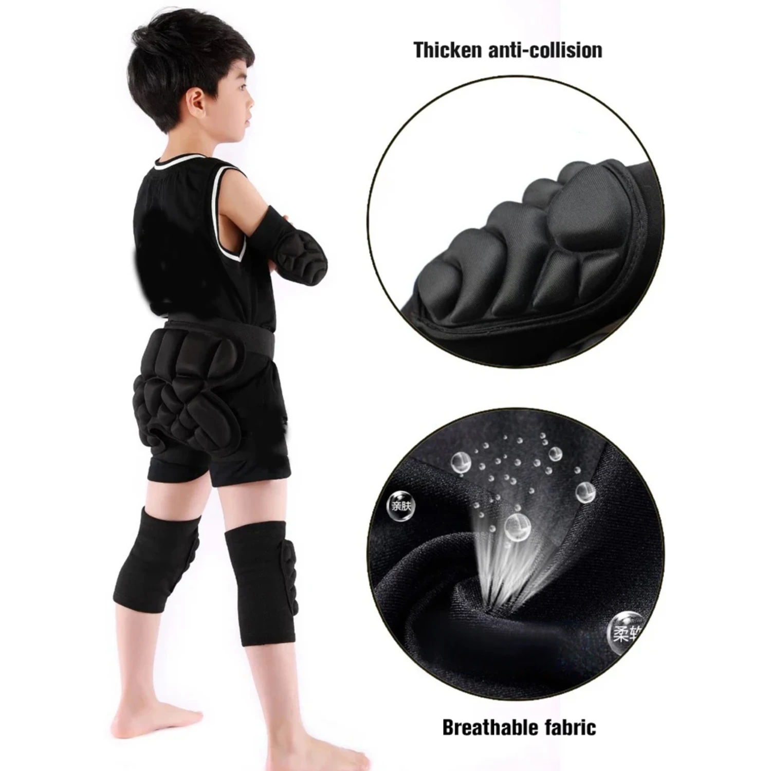 1Pair Thick Sponge Knee Pads Elbow Compression Sleeves Guard Collision Avoidance Sport Protective Kneepad   Child Youth Ice knee