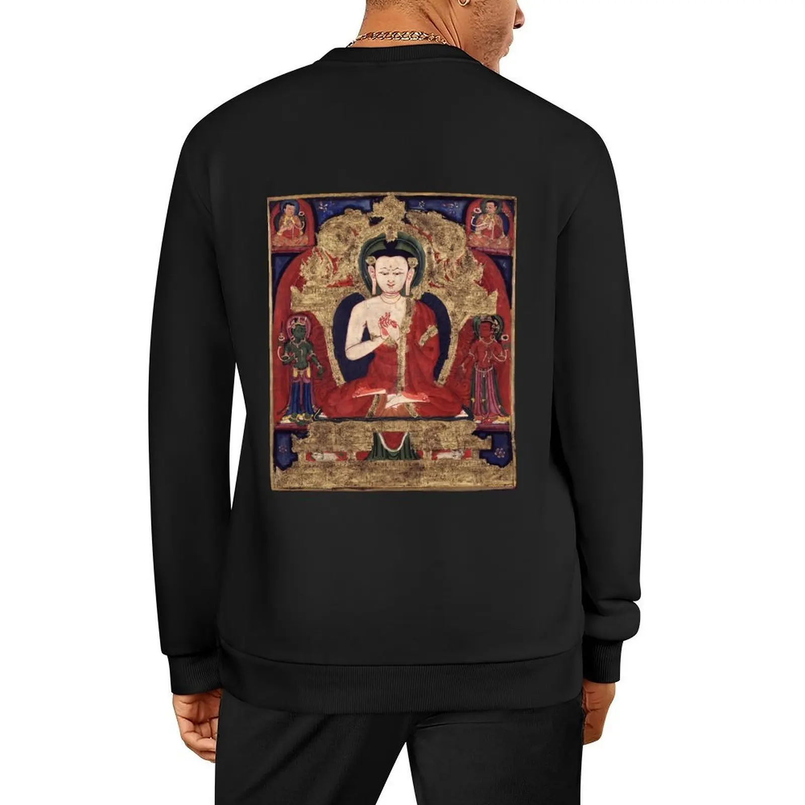 

Mandala 175 Vairocana Buddha Gold Thangka Pullover men's sweat-shirt tracksuit anime clothes autumn sweatshirt