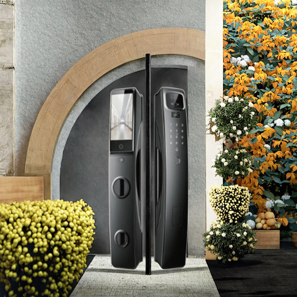 Dedicated 3D Lock Fingerprint Vein Recognition WiFi Outdoor Intercom Wood Steel Connection Aluminum Door Memory Card Locks