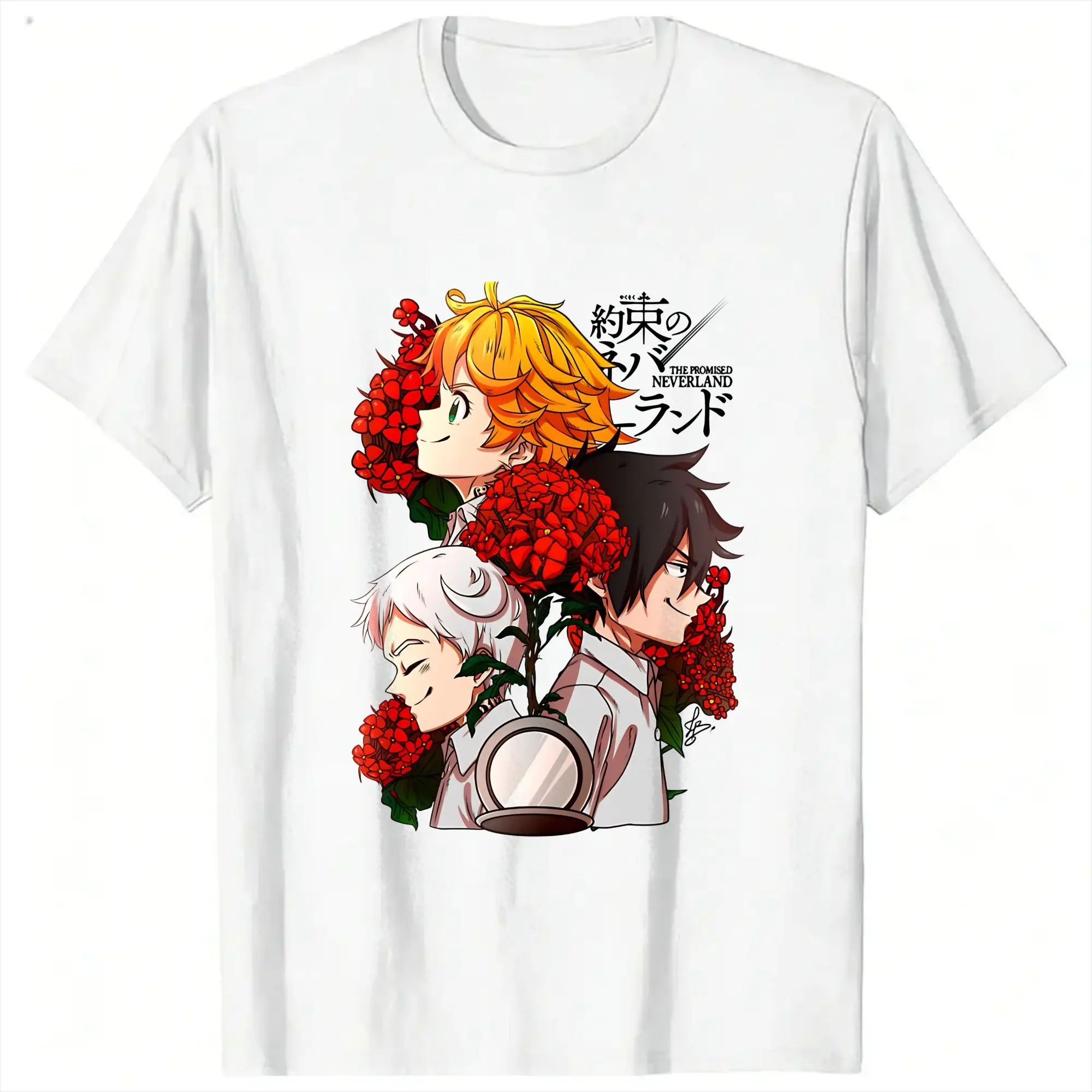 The Promised Neverland   Hope Men's T Shirt  Awesome Tees Short Sleeve Crewneck T-Shirts Pure Cotton Summer Clothes
