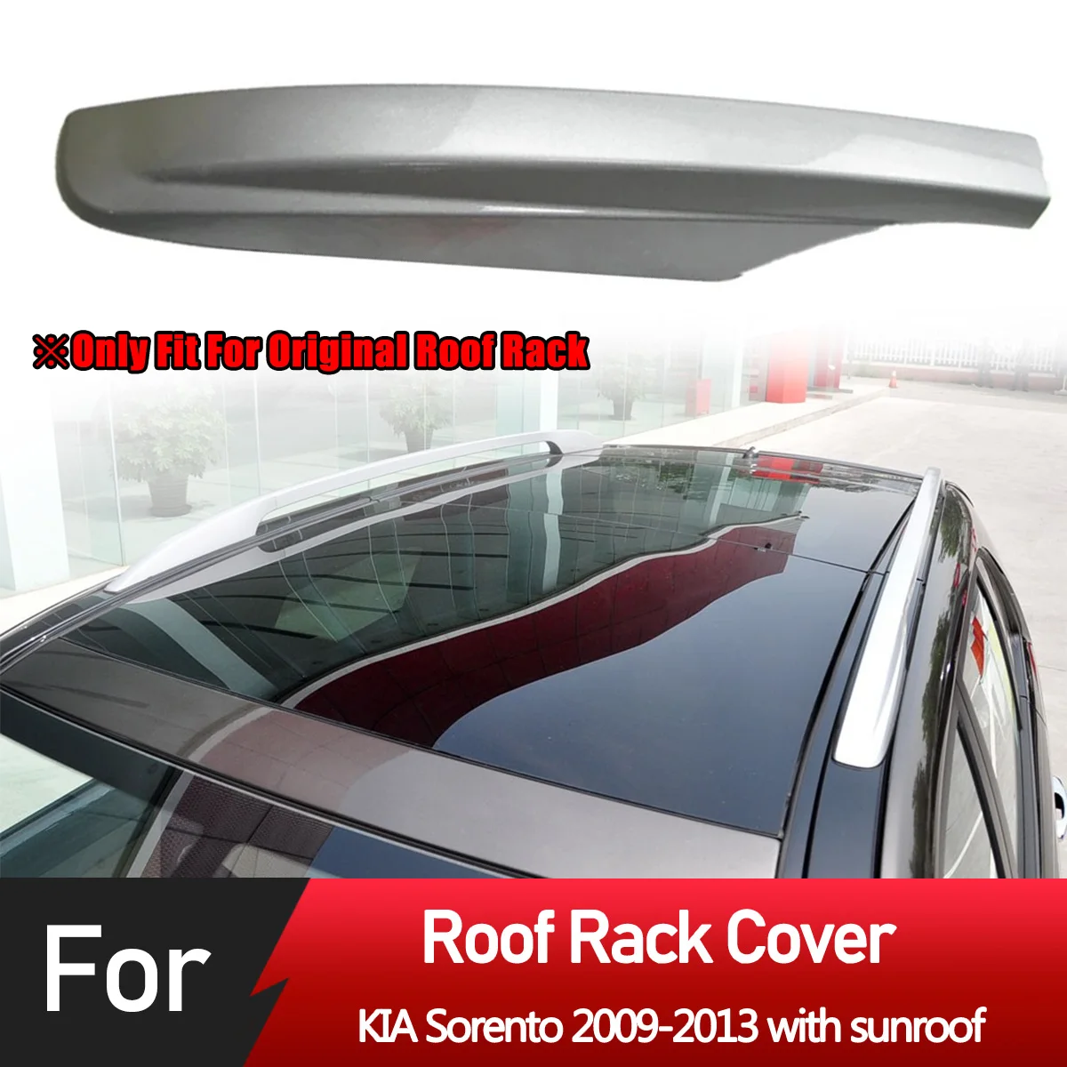 Roof Rack Cover For KIA Sorento 2009-2013 with sunroof Front Rear Left Right Roof Luggage Bar Rail End Shell Plastic Replacement