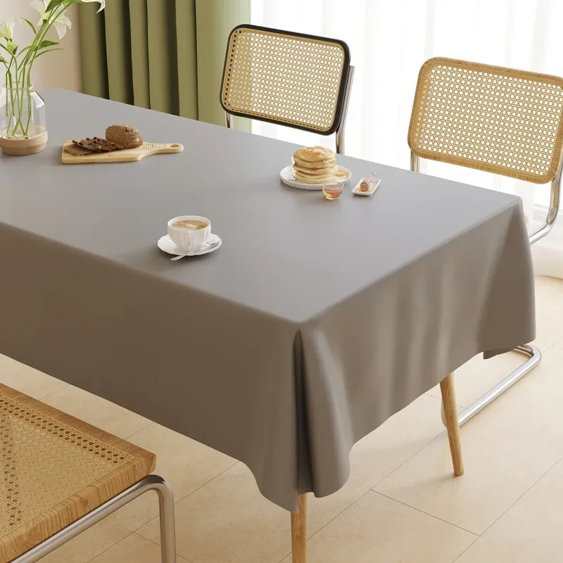 DSL675-JIN Cream lambskin tablecloth solid color atmosphere dining table cloth rectangular heat-resistant