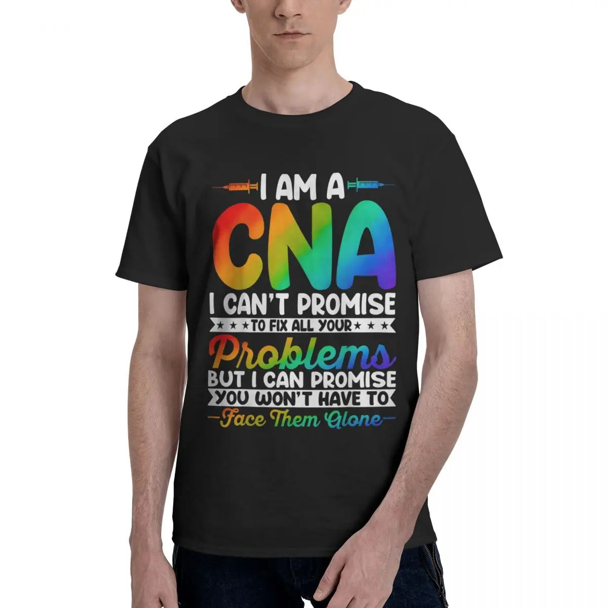 CNA Pride Support Rainbow Movement Title Cute Top tee High quality Fitness USA Size