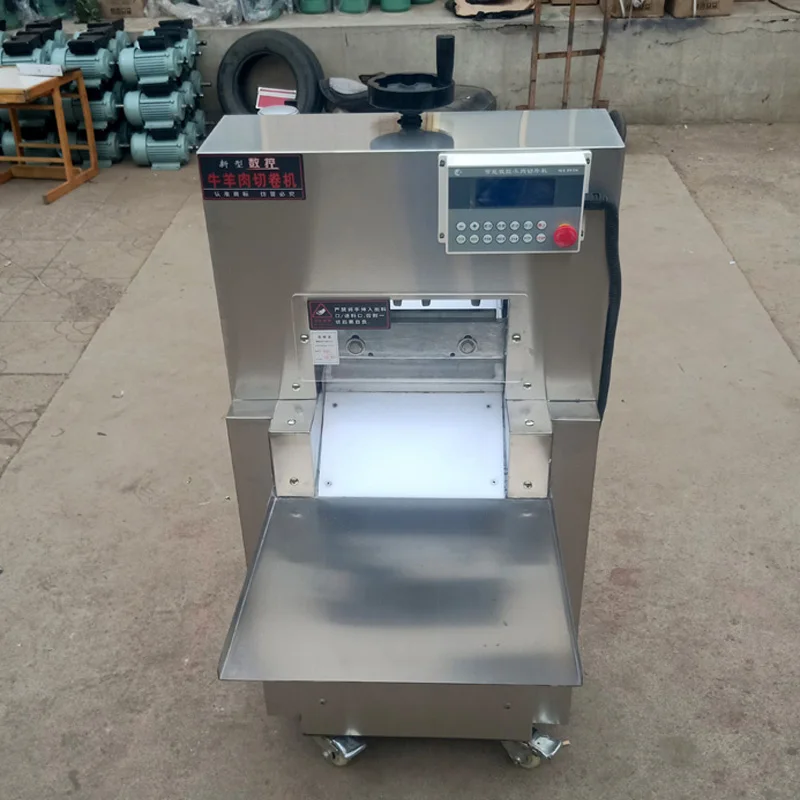 قطاعة لحم الخنزير والجبن الاحترافية بأسعار مخفضة آلة لف لحم الضأن باستخدام الحاسب الآلي ذات القطع الواحد #4