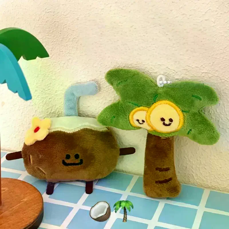 LLavero colgante de muñeco de comida, 2 uds., bonito muñeco de peluche, pan, té de la leche, bolsa de árbol de coco, decoración colgante, llavero de coche, accesorios, regalo para parejas