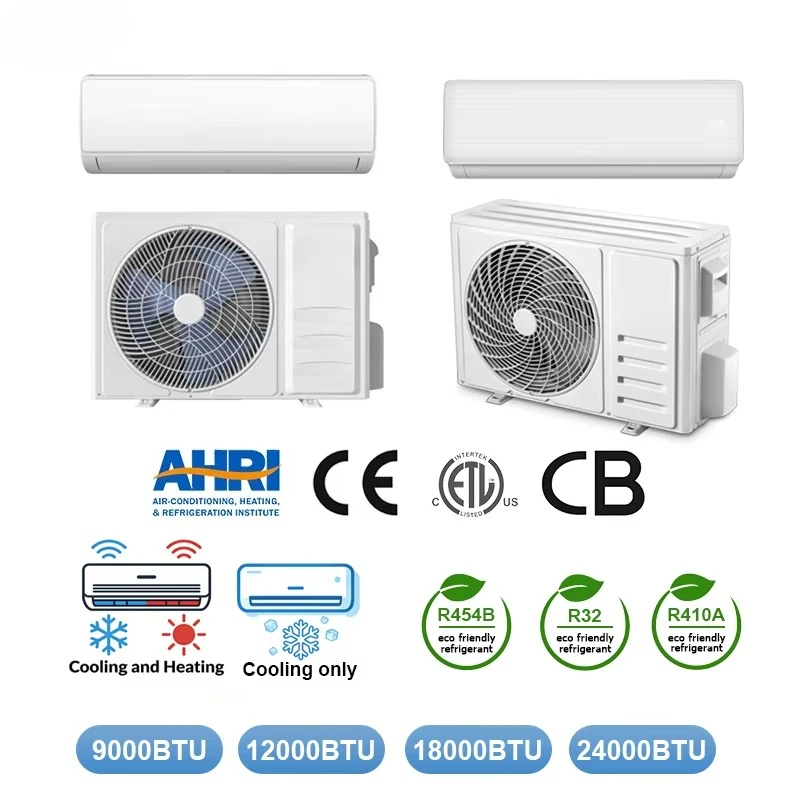 9000/12000/18000/24000BTU R410A Mini Split Wall Mount AC with Remote Control Home Air Conditioner