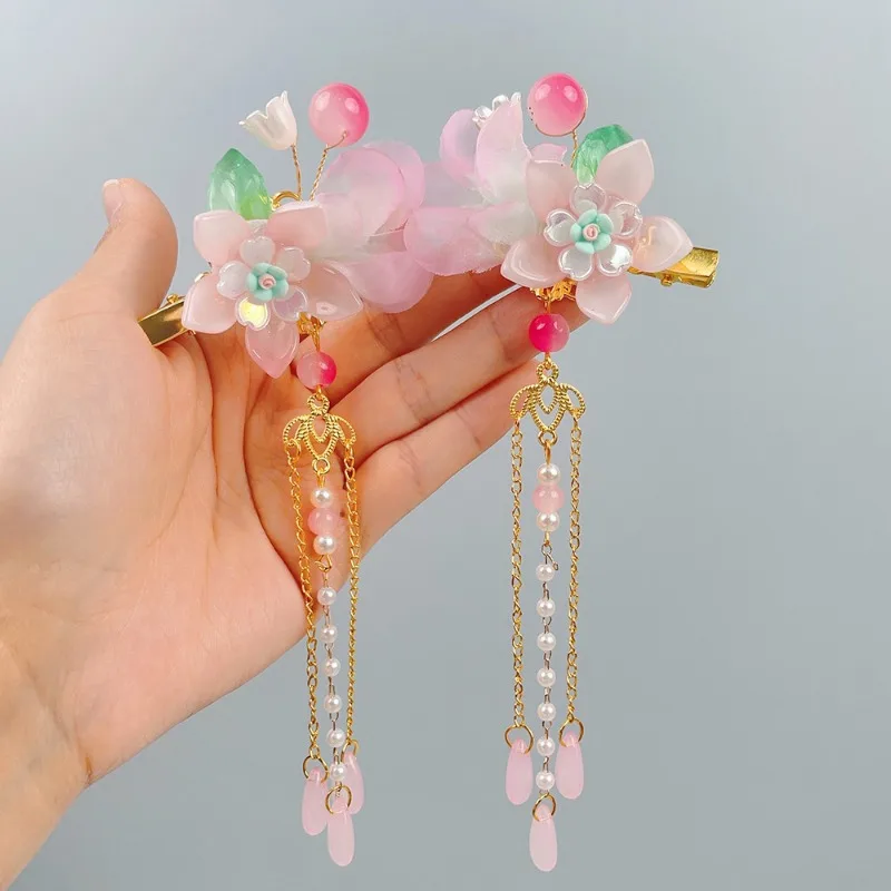 إكسسوارات شعر البنات إكسسوارات شعر على الطراز القديم للأطفال أغطية رأس هانفو خطوات أزياء الفتيات مقاطع شعر شرابة يتمايل