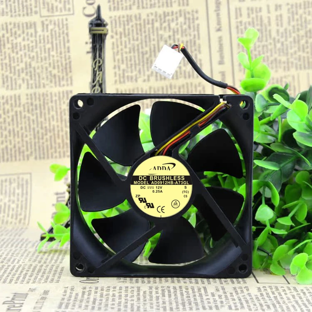 مروحة تبريد AD0912HB-A73GL DC 12V 0.25A 9CM 9025 90X90X25MM 3-Wire