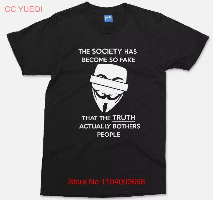 Anonymous Woke Quote T shirt Conscious Awareness Slogan Tee Guy Fawkes Men's Top