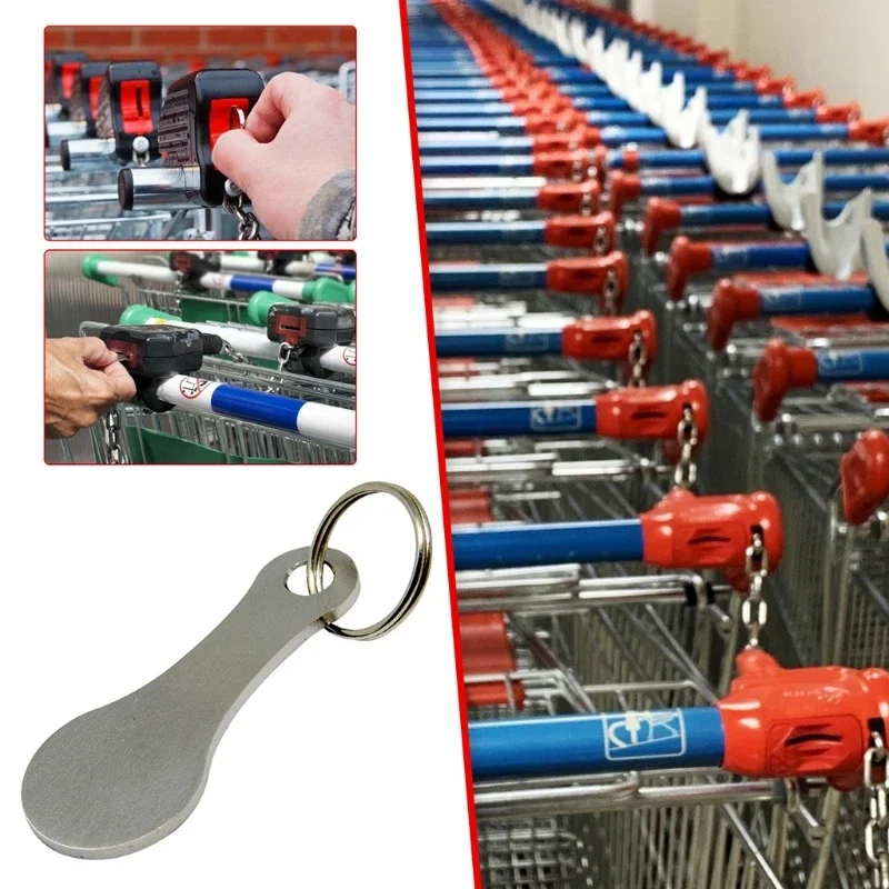 Shopping Trolley Tokens Shopping Cart Token Coin Keychain Trolley Keyring Hook Unlock Release Key Removers Bottle Opener