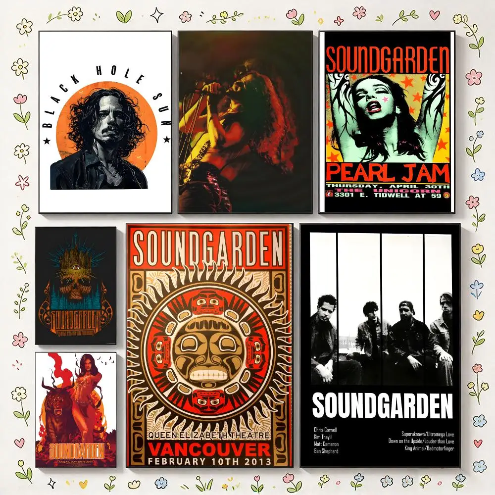 Grunge Rock Band S-Soundgarden Poster Interior Wall Prints in High Definition for Household Decor & Festive Presents