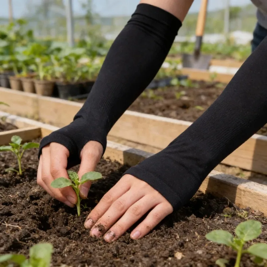 Outdoor UV Protection Arm Sleeves, Cooling Ice Silk Elastic Sun Sleeves for Driving, Cycling & Summer Use - Image 4