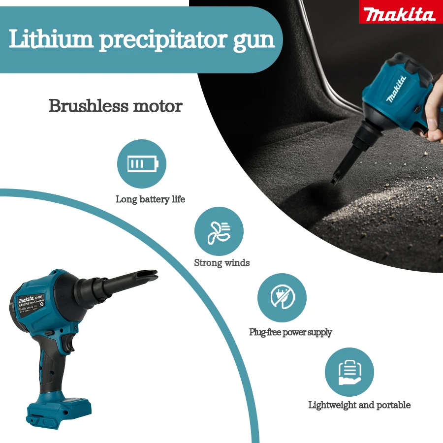 Makita DAS180 Brushless Cordless Air Blower 200m/s 1.1m³/min For Makita 18V Battery Dust Blowing & Vacuum Tool