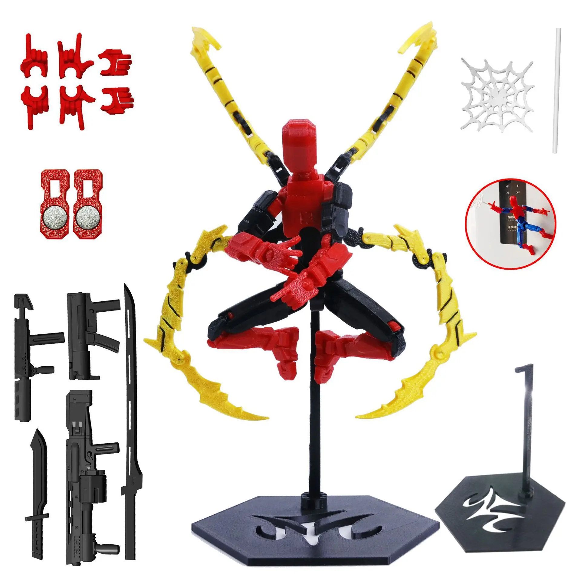 Model robota drukowany w 3D, ruchome stawy, figurka robotyczna z długimi żołędziami, akcesorium, prezent.