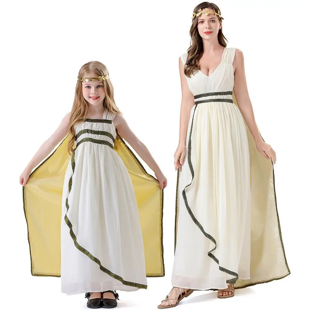 

loween Ancient Godd Queen Cosplay Children Adults Parent Child eup Dance Performance Costume Ele Lady Dr