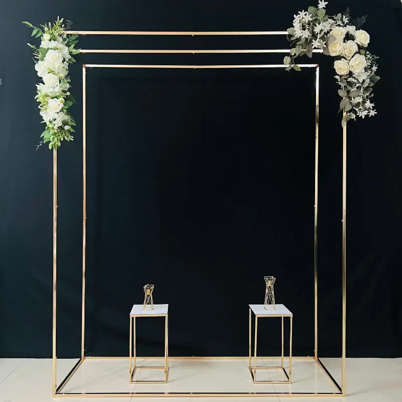 5PCS Big Wedding Arch DIY Frame Backdrop Candle Rack Cake Stand Welcome Entrance Door Background Outdoor Artificial Flower Shelf