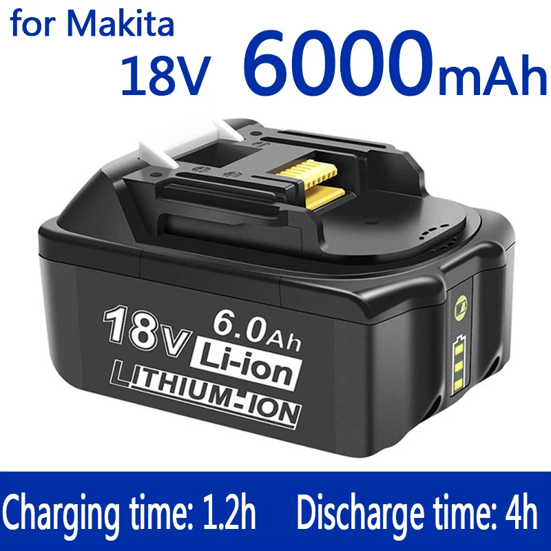 Imagem -02 - Chave de Fenda Elétrica Recarregável Máquina Makita Dtd171 6000mah Bateria 18v e Carregador Máquina