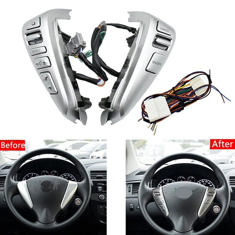 Car Steering Wheel Switch Button Cruise Control Button For Nissan TIIDA SENTRA Livina SUNNY ALMERA 25550-3DA6A