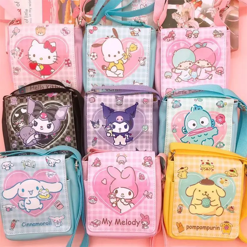 

New Sanrio Love Shoulder Crossbody Bag Cute Cartoon Portable Hellokitty Cinnamorol Anime Innovative Kawaii Girls Coin Purse Gift