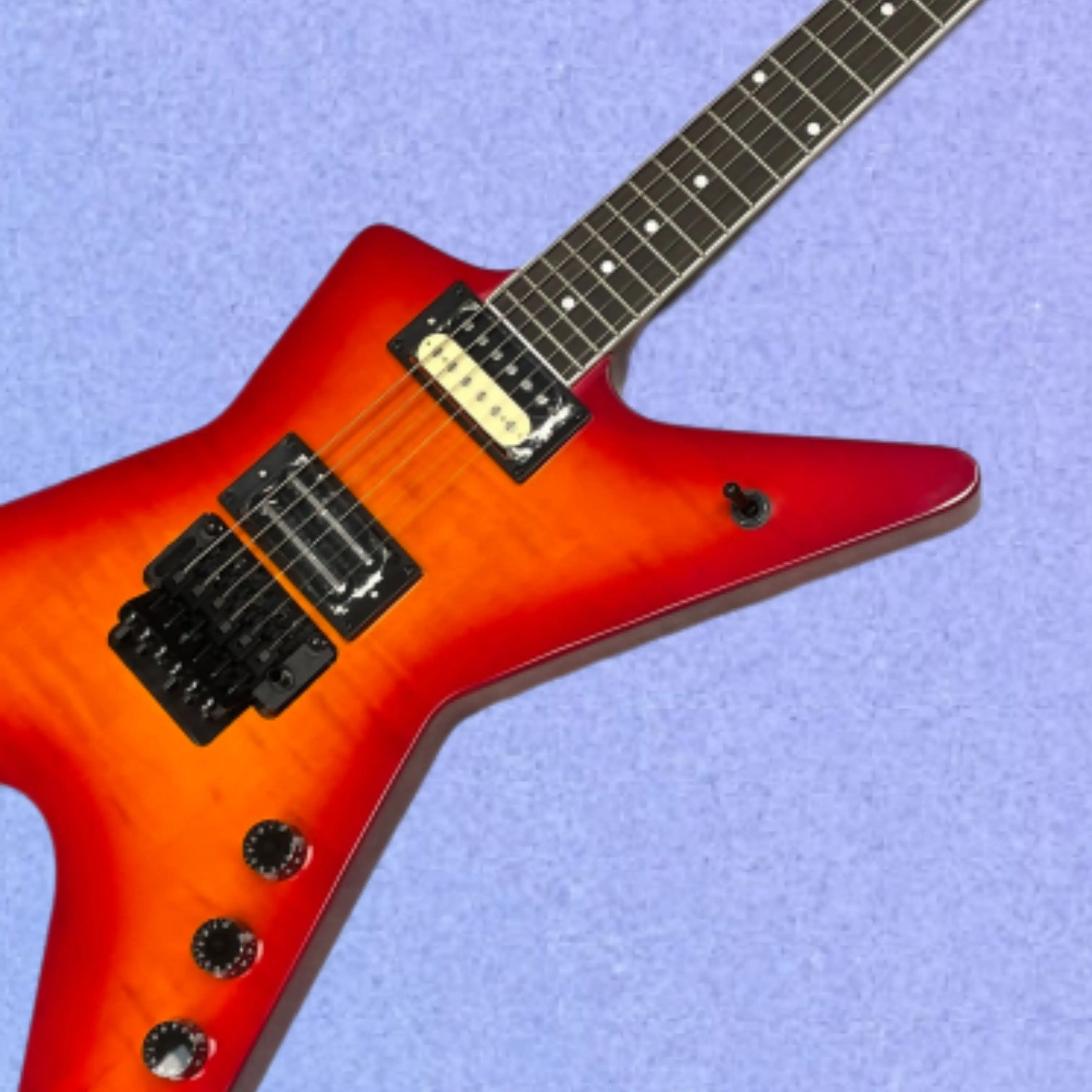 CS Tiger Stripe Veneers Electric Guitar,With Mahogany Body,Vibrato Bridge,6-String Electric Guitars, Rosewood Fretboard Guitarra