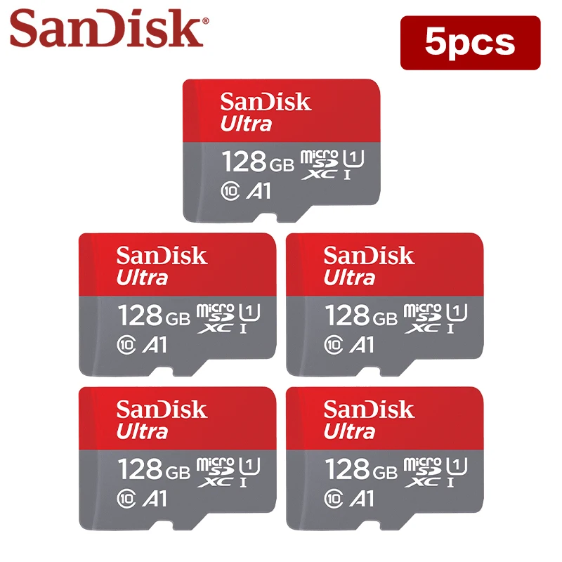 

Sandisk карта памяти Micro SD, 5 шт., 128 ГБ, 64 ГБ, 32 ГБ