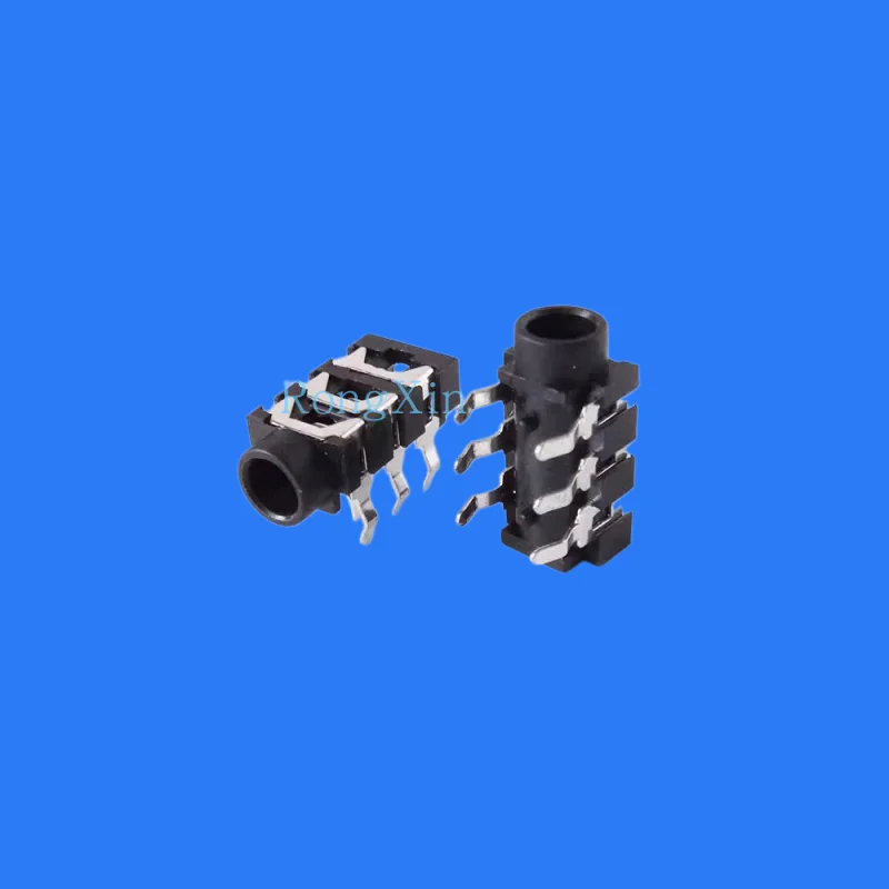 100pcs/ PJ-313C 3.5 headphone socket 6 pins 2 fixed pins Ф 3.5MM power socket